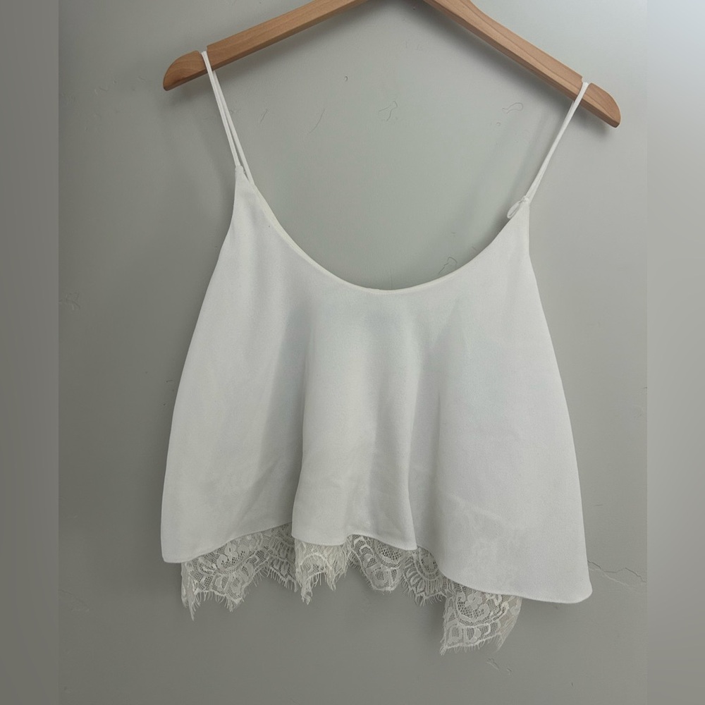 Zara White Lace Hem Camisole